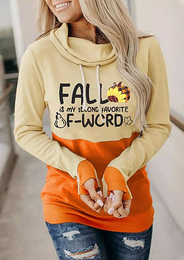 

Fall Is My Second Favorite F-Word Plaid Pumpkin Sunflower Sweatshirt - Orange, SCM007498
