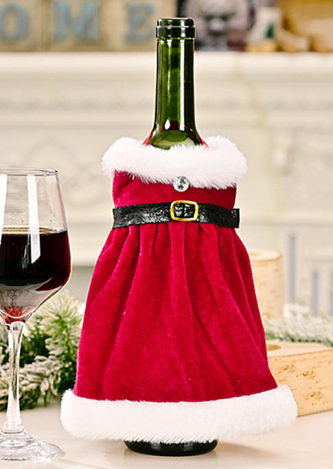 

Christmas Prom Dress Wine Bottle Cover Bag, White, SCM007833