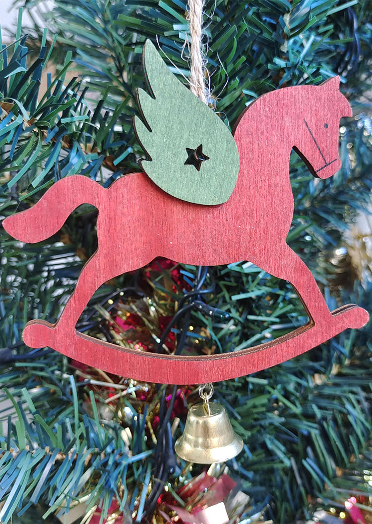 Christmas Horse Hollow Out Hanging Sign Ornament