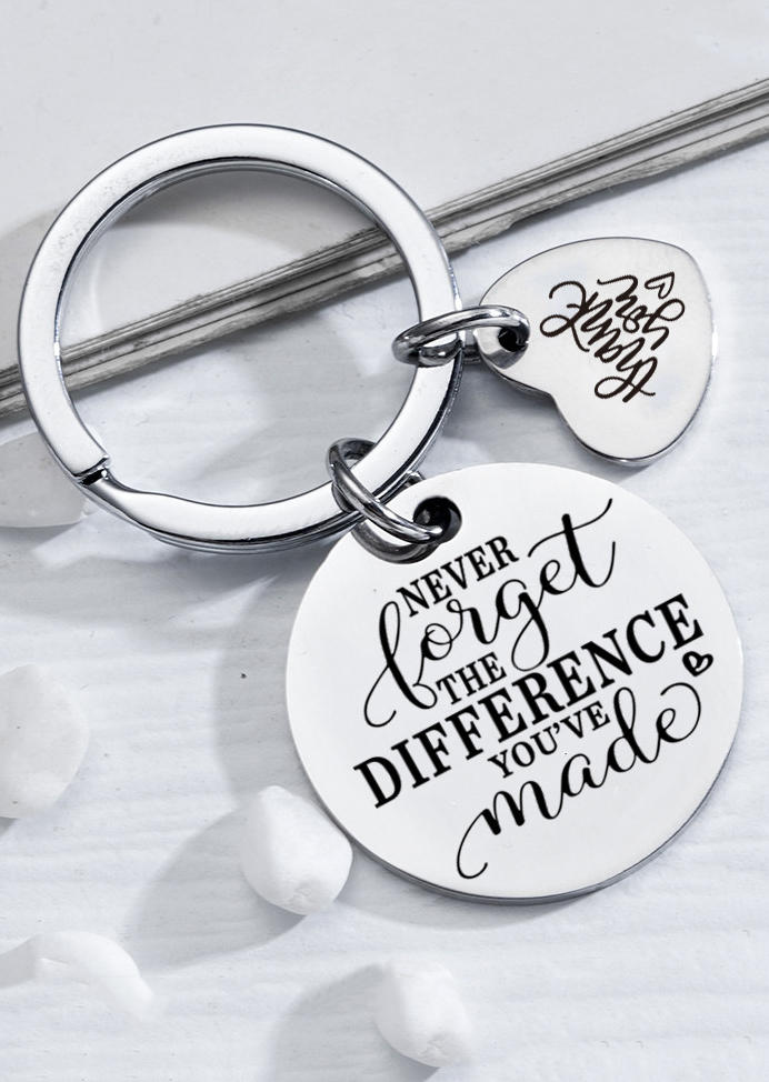 

Never Forget The Difference You've Made Keychain, Silver, SCM007986