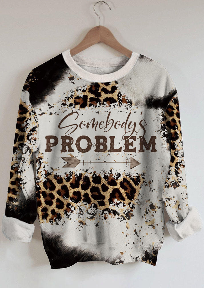 

Somebody' Problem Leopard Arrow Sweatshirt, Multicolor, SCM008014