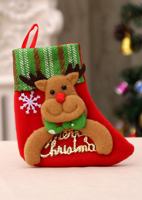 

Merry Christmas Reindeer Santa Claus Snowman Gift Bag Ornament, Brown, SCM007752
