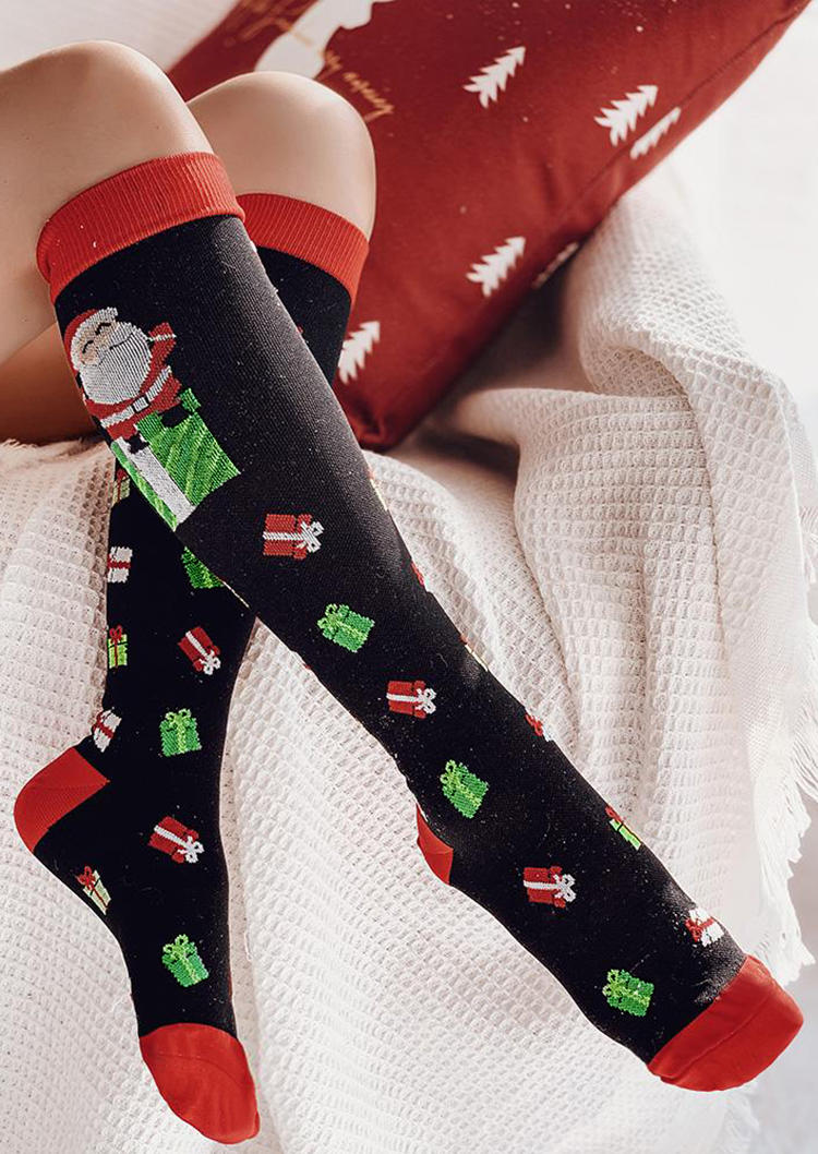 

Christmas Santa Claus Warm Knee-High Socks, Multicolor, SCM007822