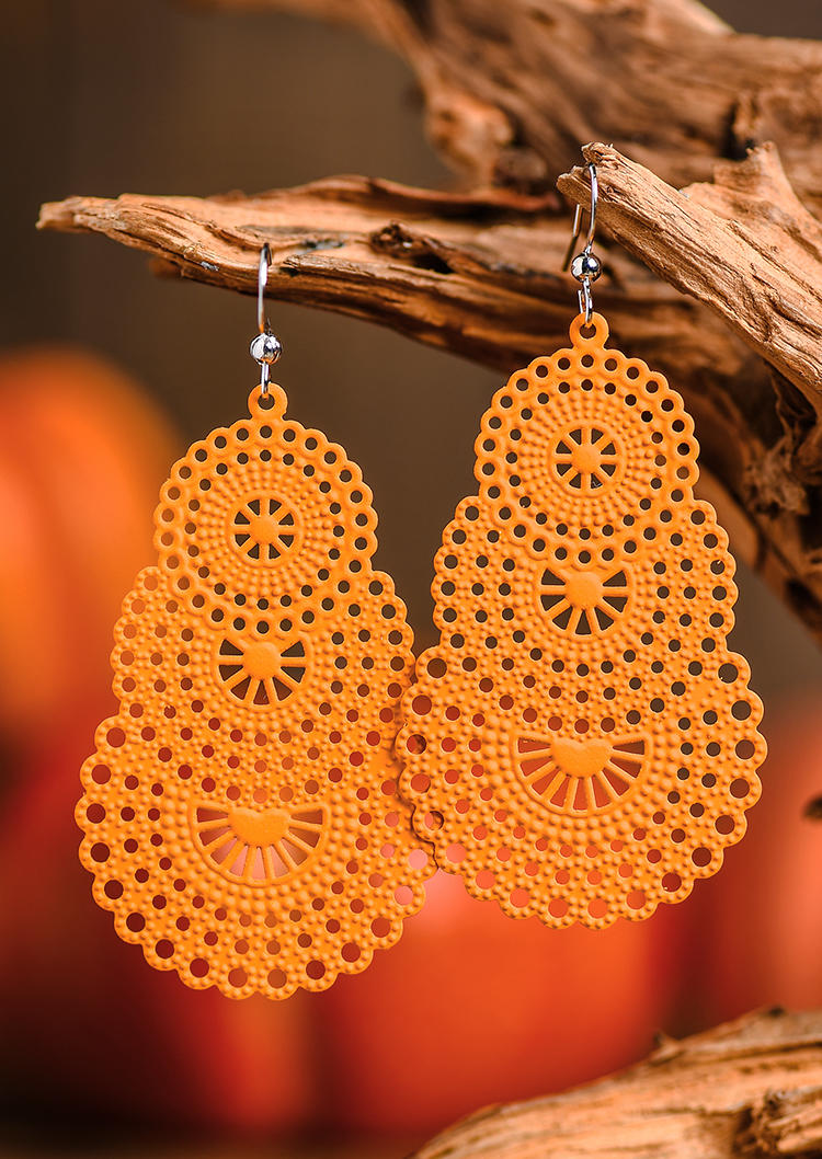 Hollow Out Beading Water Drop Earrings