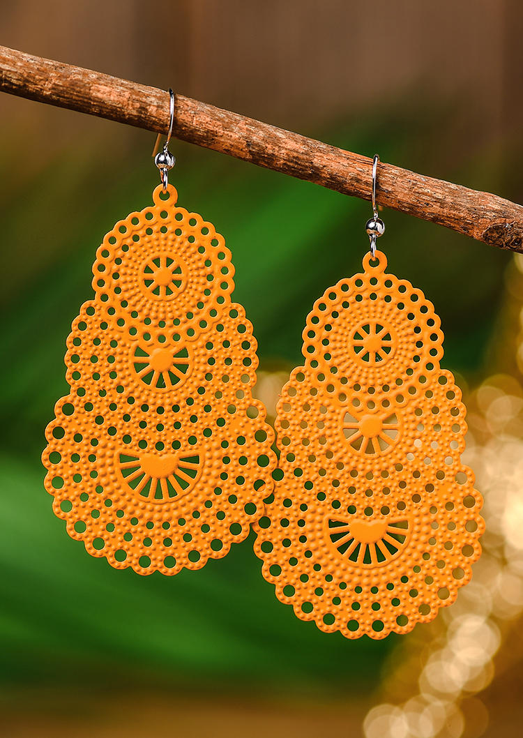 Hollow Out Beading Water Drop Earrings