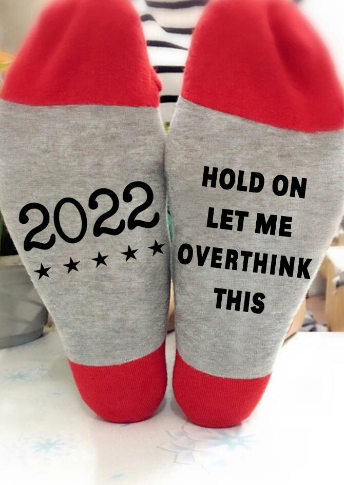 

2022 Hold On Let Me Overthink This Star Crew Socks, Multicolor, SCM007755