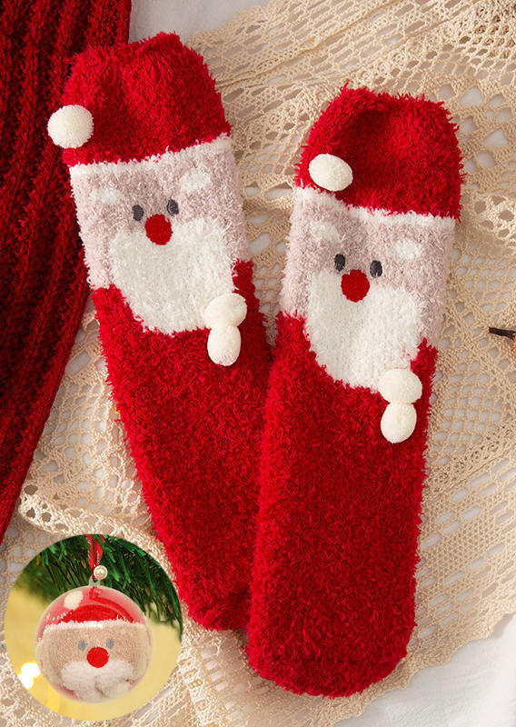 

Christmas Warmers Casual Crew Socks, Red, SCM007824