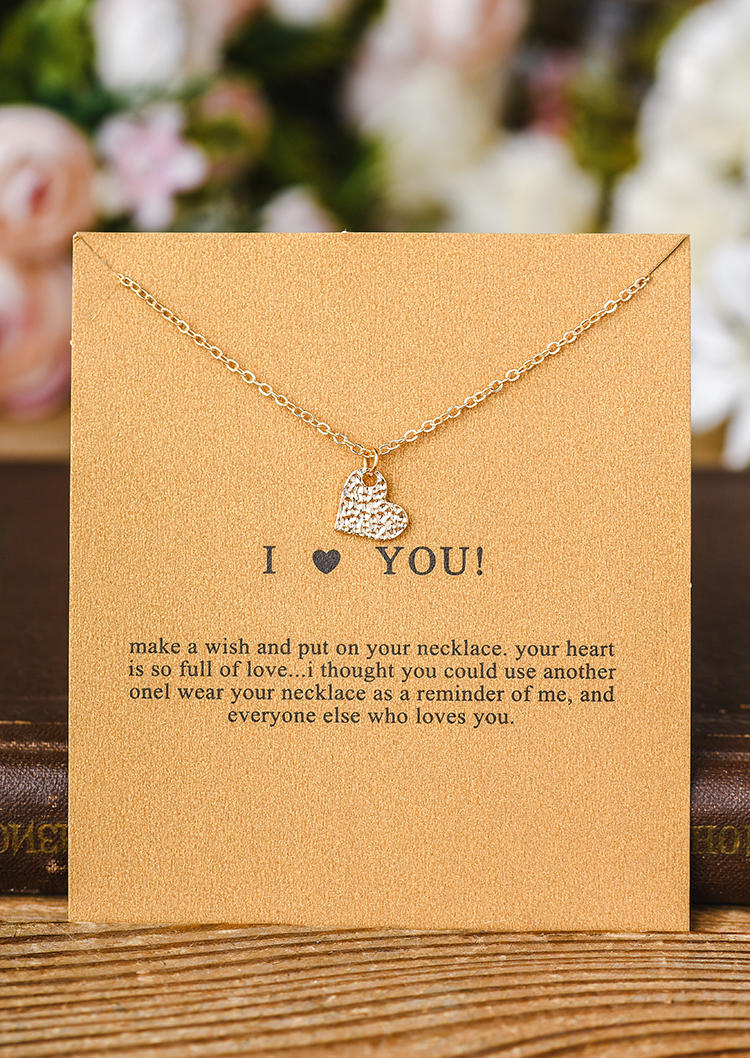 I Love You Heart Pendant Necklace