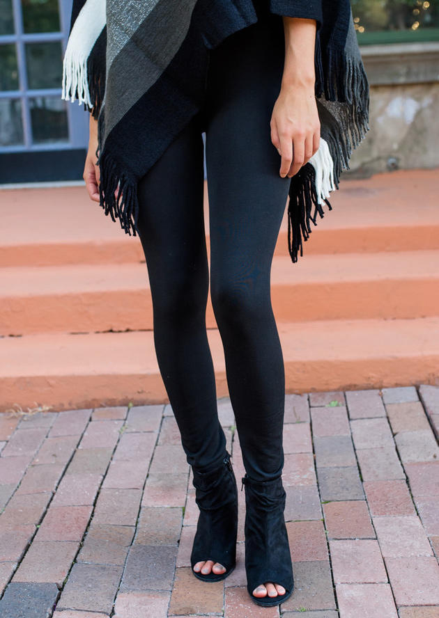 

Simple Elastic Waist Skinny Leggings - Black, SCM008213