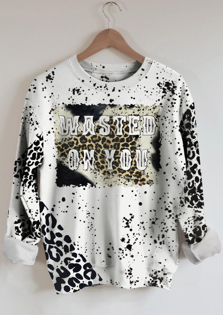 

Wasted On You Leopard Pullover Sweatshirt, Multicolor, SCM007587