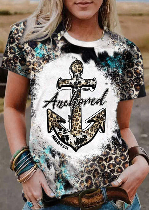 Anchored Hebrews Leopard Bleached T-Shirt Tee