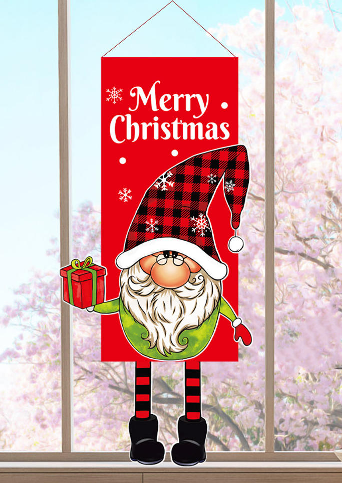

Merry Christmas Gnomies Snowman Gingerbread Man Garden Flag Ornament, Red, SCM008228