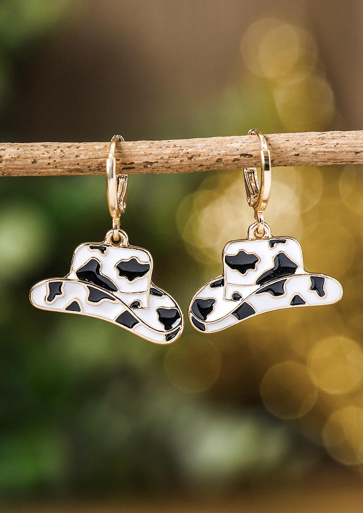 

Cow Cowboy Hat Alloy Earrings, Multicolor, SCM007652