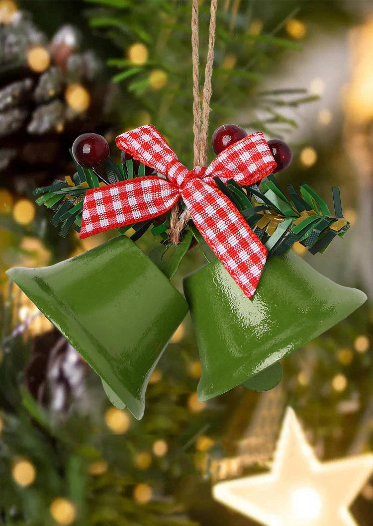 

Christmas Plaid Bell Hanging Ornament, Green, SCM007913