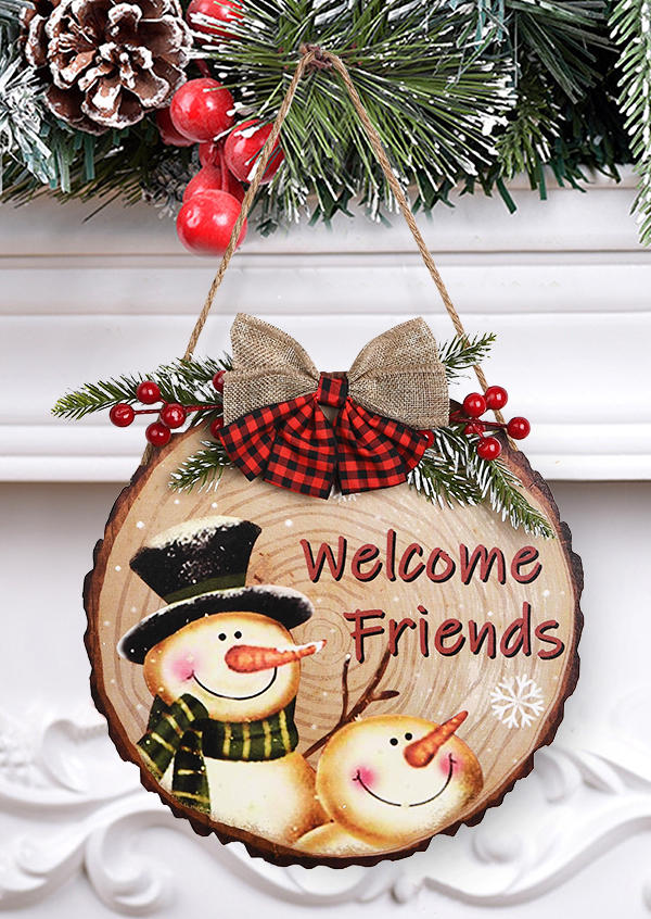 

Christmas Welcome Friends Plaid Hanging Ornament, Multicolor, SCM008418