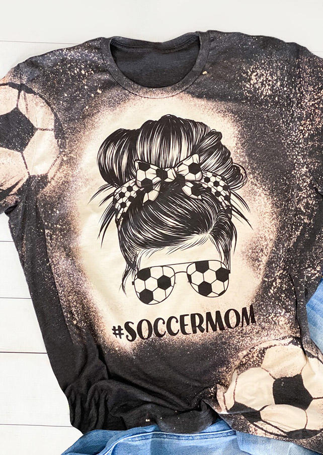 

Soccer Mom Bleached T-Shirt Tee, Multicolor, SCM008550