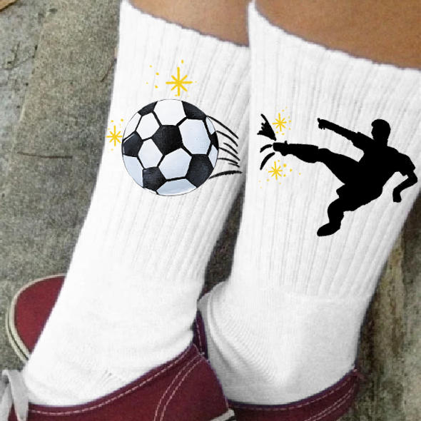 Soccer Casual Crew Socks - White