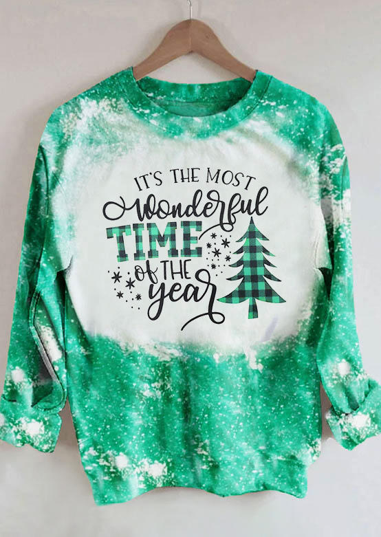 

Christmas It' The Most Wonderful Time Of The Year Plaid Sweatshirt - Green, SCM008766