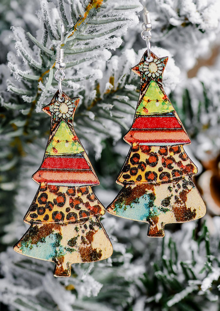 

Christmas Tree Leopard Earrings, Multicolor, SCM007989