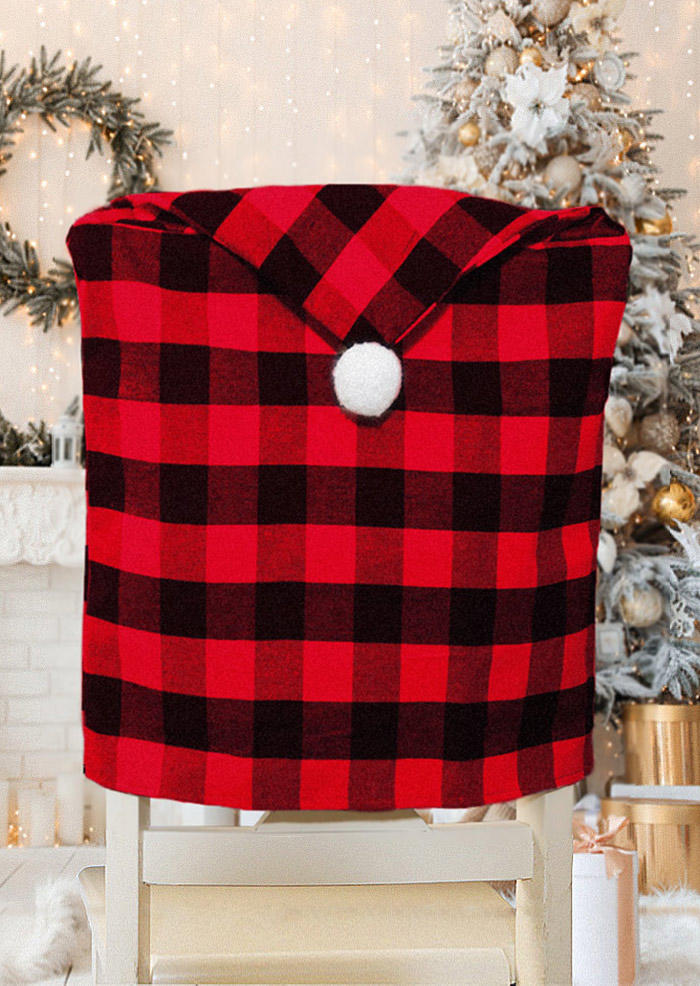 

Christmas Buffalo Plaid Chair Cover, Red, SCM008248