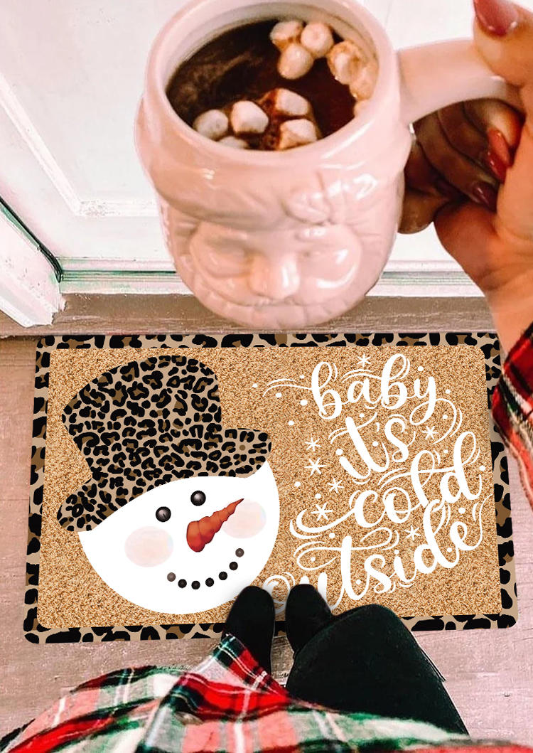 

Christmas Baby It's Cold Outside Leopard Snowflake Snowman Carpet, Multicolor, SCM008595
