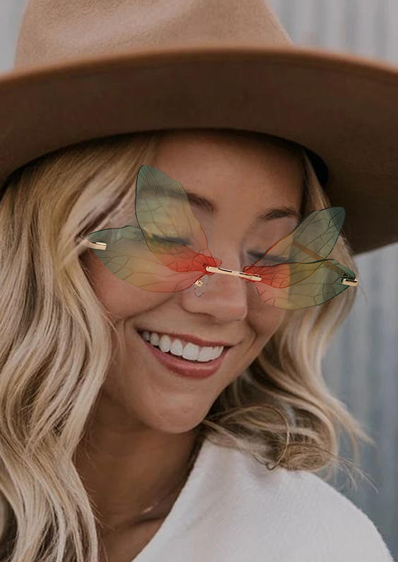 

Dragonfly Wing Frameless Sunglasses, Multicolor, SCM007984