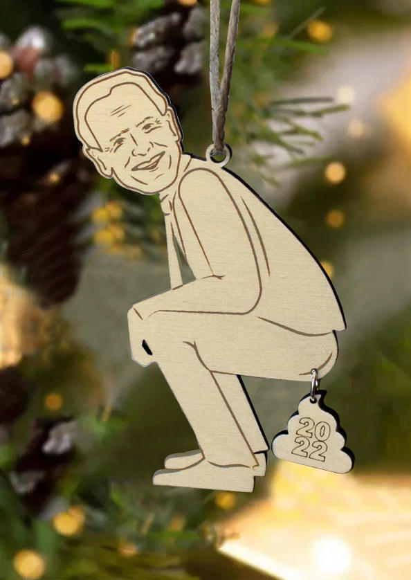 2022 Man Pooping Funny Christmas Tree Hanging Ornament