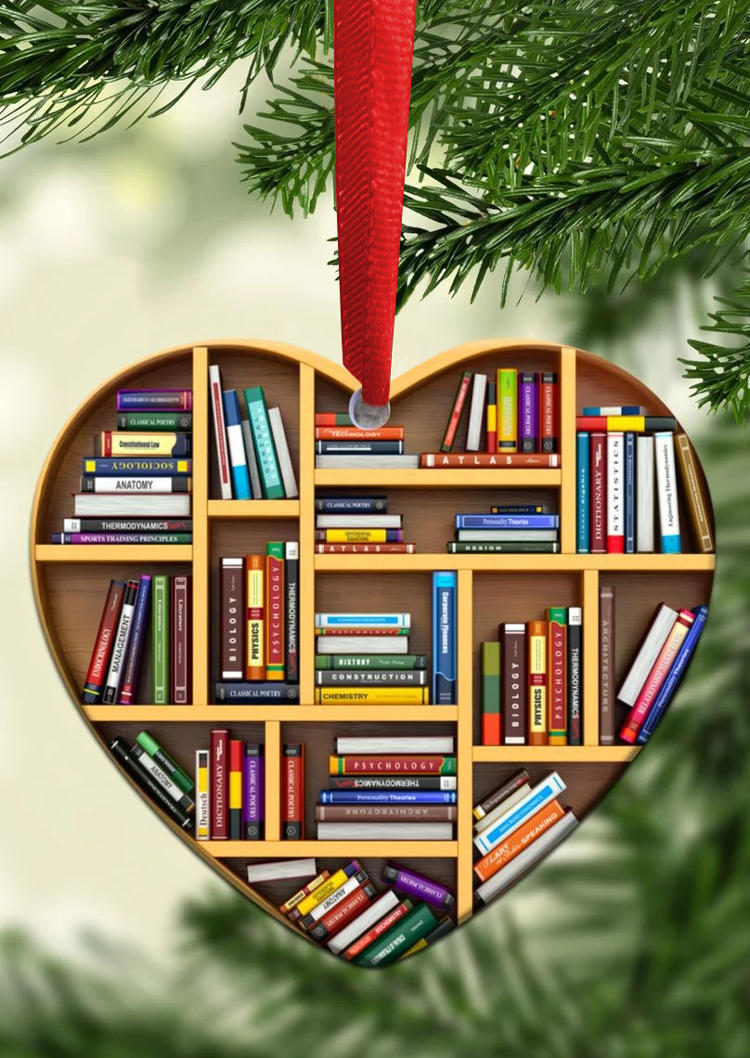 

Book Lovers One-Sided Heart Hanging Ornament, Multicolor, SCM008880