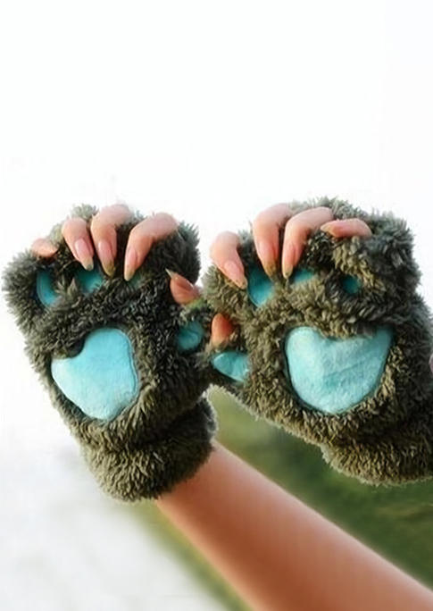 Cat Paw Fuzzy Warm Gloves