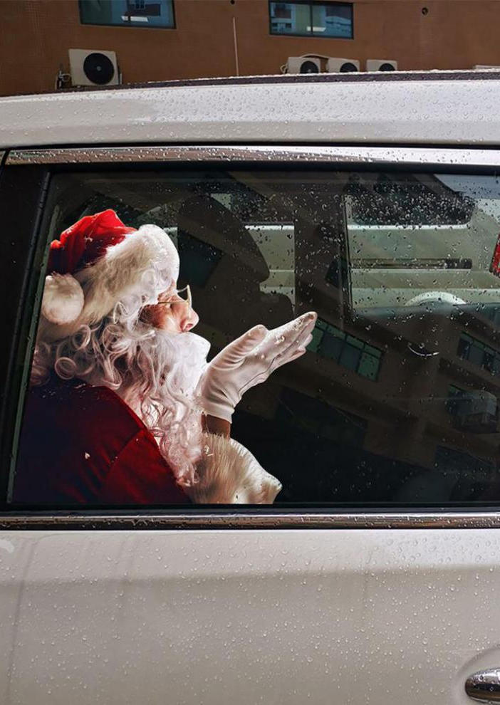 

Christmas Santa Claus Car Window Sticker, Red, SCM009133