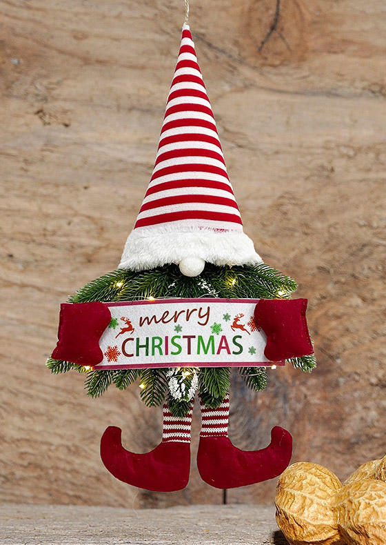 

Merry Christmas Tree Striped Ornament, Multicolor;red, SCM008424
