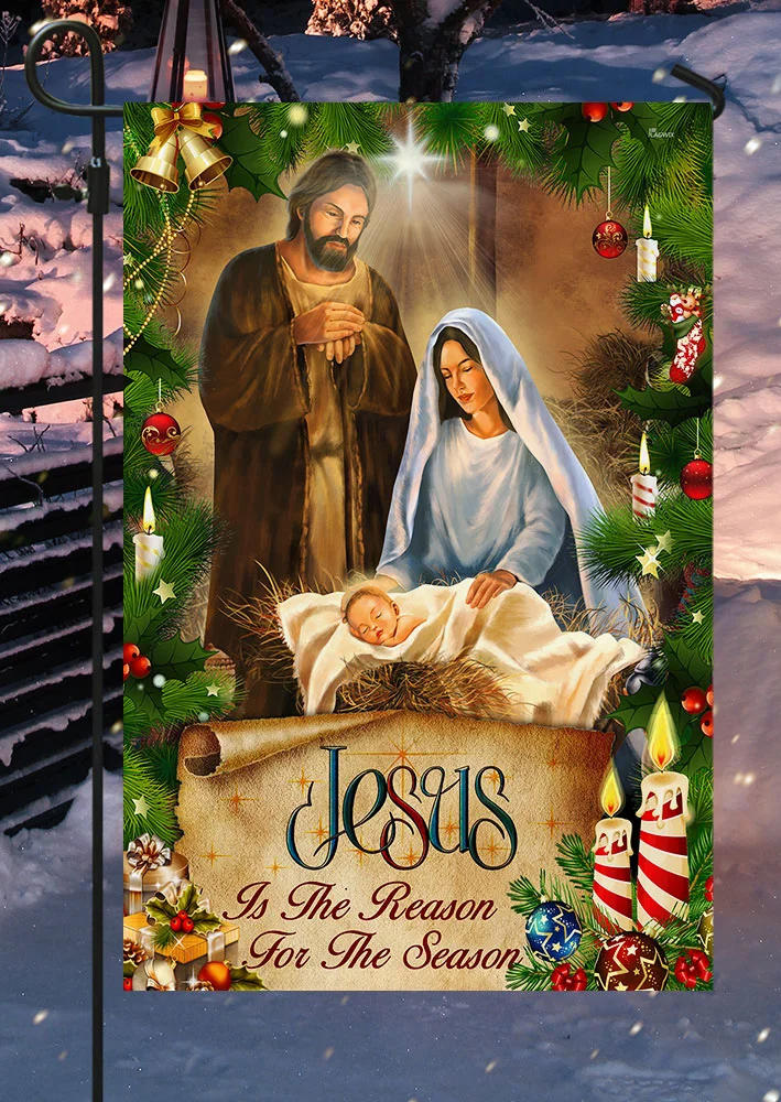 

Jesus Is The Reason For The Season Garden Flag, Multicolor, SCM008511