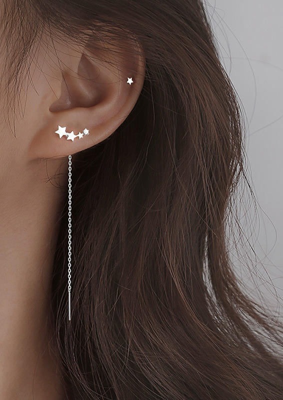 

Star Tassel Aolly Casual Earrings, Silver, SCM009121