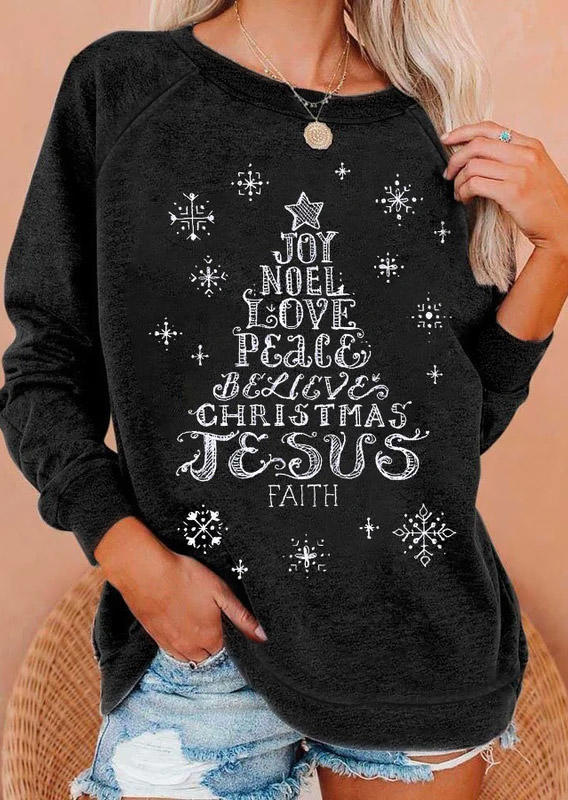 

Christmas Jesus Faith Tree Snowflake Pullover Sweatshirt, Gray, SCM008969
