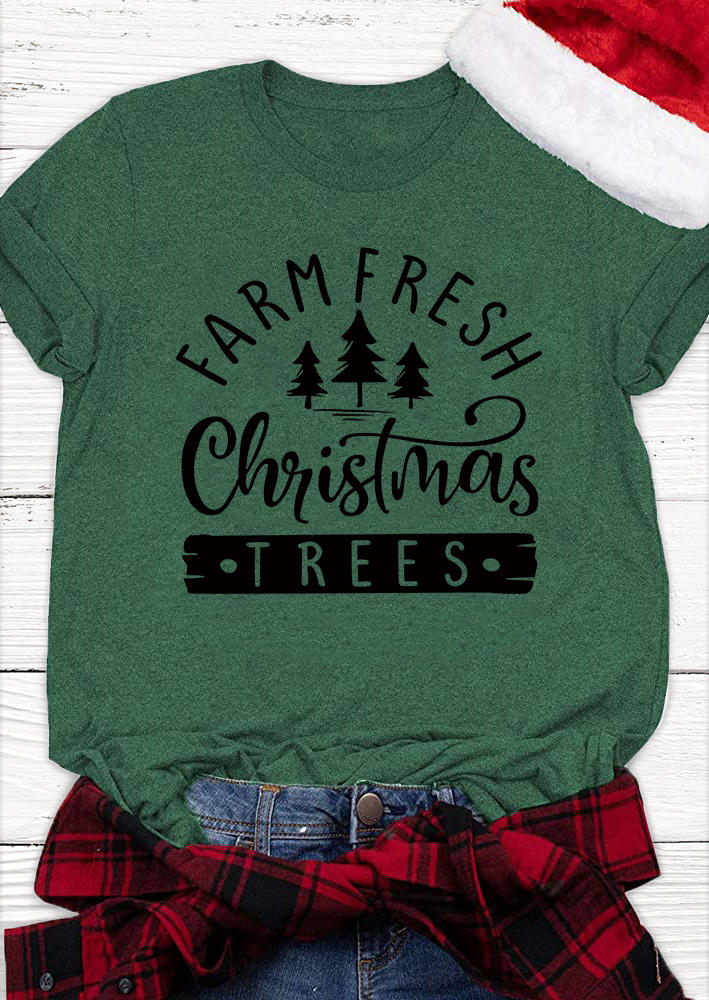 

Farm Fresh Christmas Trees T-Shirt Tee - Green, SCM009288