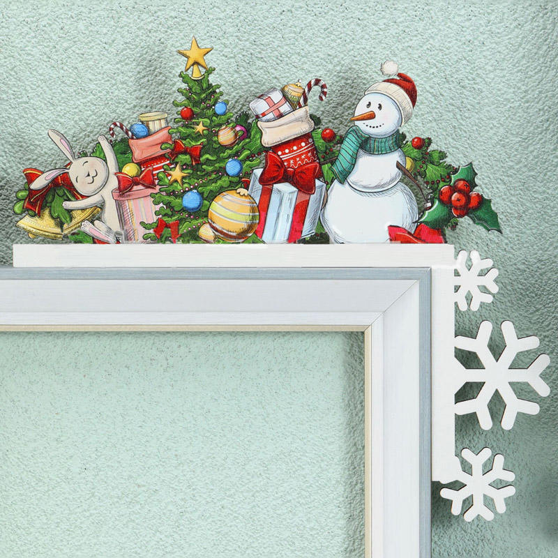 Christmas Snowflake Santa Claus Snowman Door Ornament