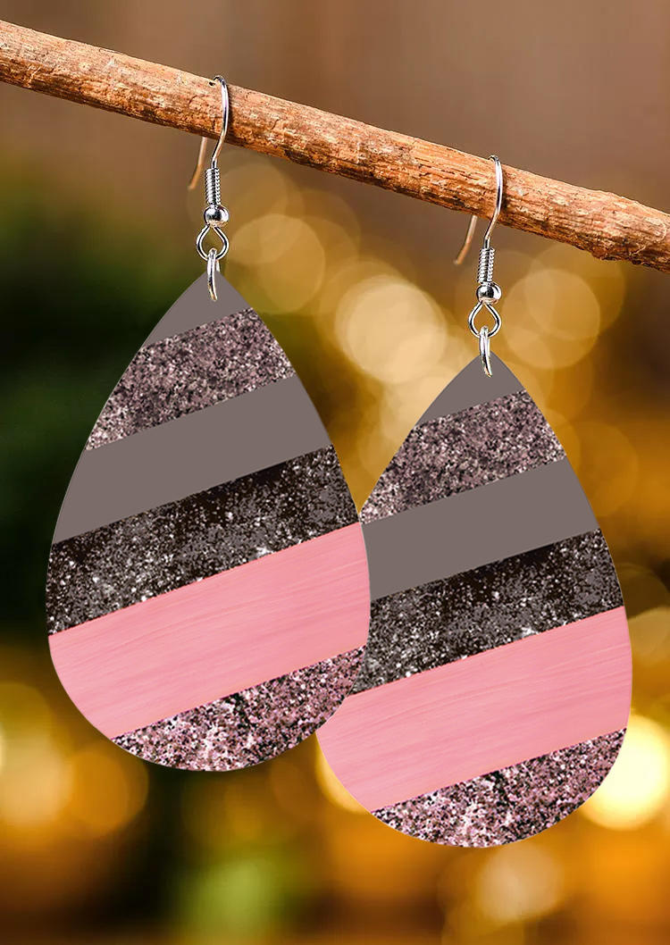 Color Block Water Drop Earrings