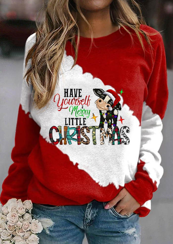 

Have Yourself A Merry Little Christmas Cow Sweatshirt - Red, SCM009625