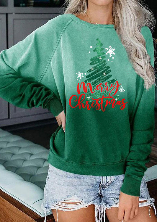 

Merry Christmas Snowflake Pullover Sweatshirt - Green, SCM008891