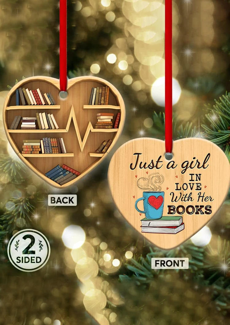 Christmas Just A Girl In Love With Her Books Hanging Ornament