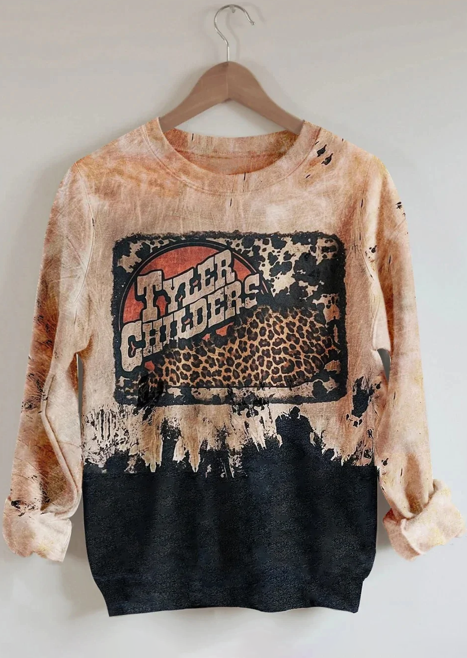 

Leopard Tie Dye Pullover Sweatshirt, Multicolor, SCM009464