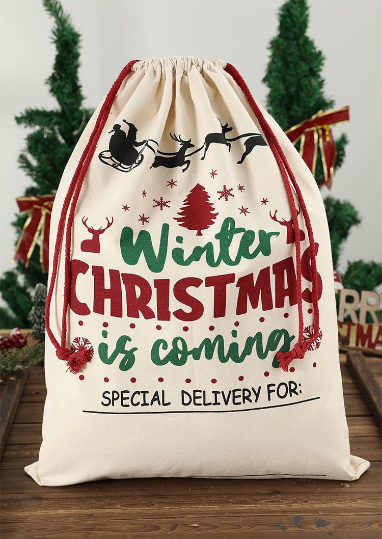

Winter Christmas Is Coming Snowflake Gift Bag, White, SCM009530
