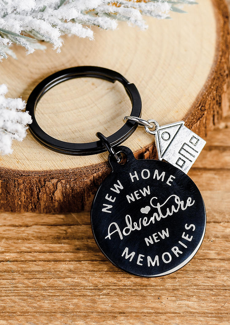 

New Home New Adventure New Memories Keychain, Black, SCM009316