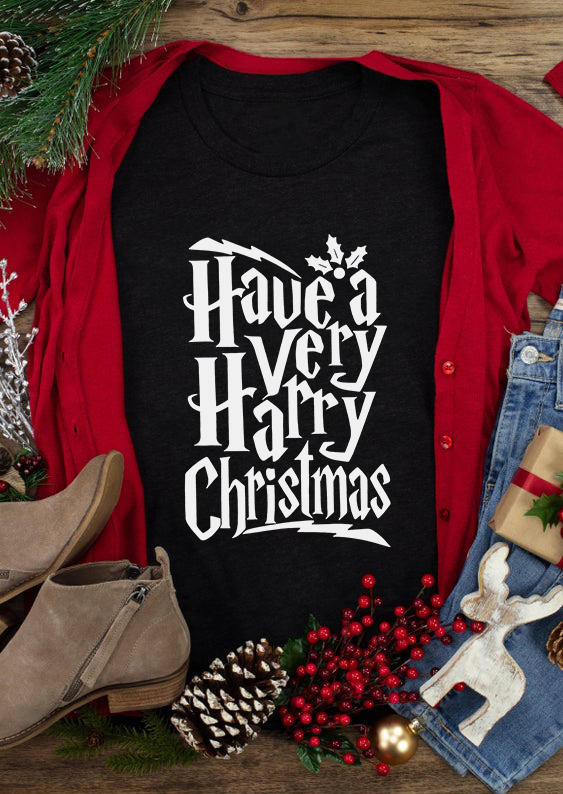 

Have A Very Harry Christmas O-Neck T-Shirt Tee - Black, SCM009802