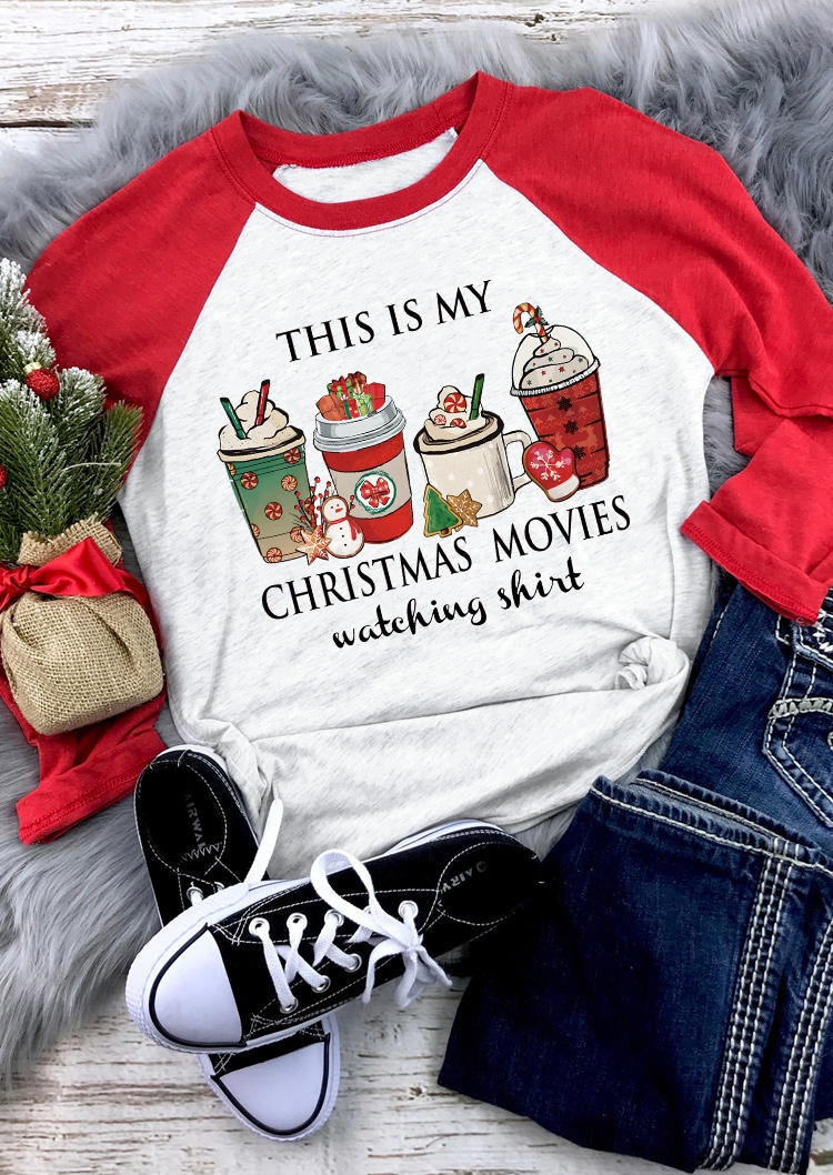 

This Is My Christmas Movies Watching Shirt T-Shirt Tee - Red, SCM009365