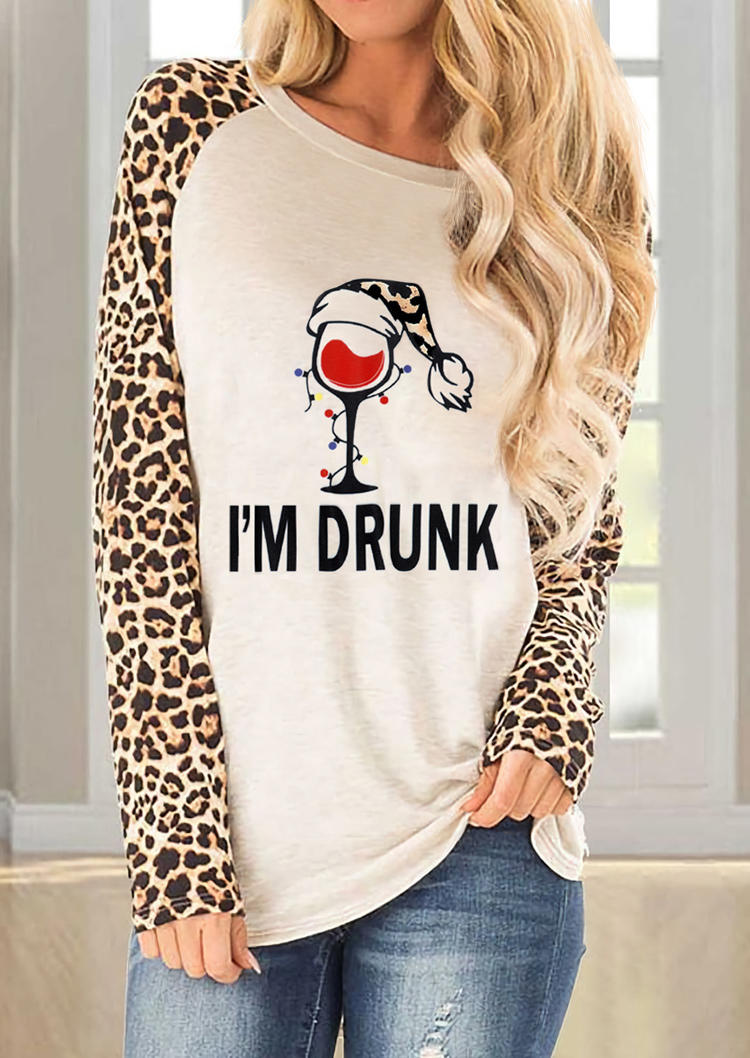 

I' Drunk Leopard T-Shirt Tee - Apricot, SCM009601