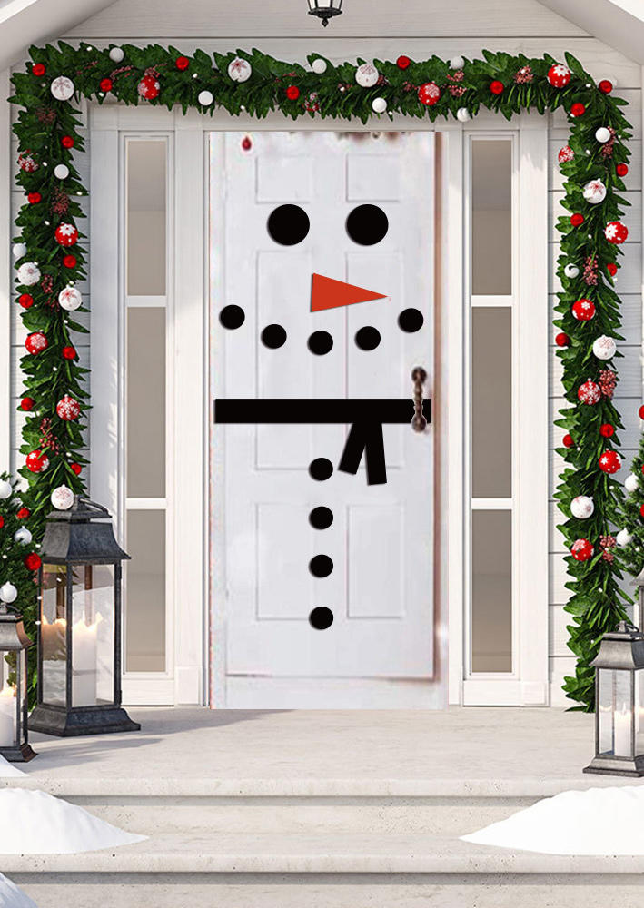 

Christmas Snowman Wall Door Sticker Ornament, Black, SCM009840