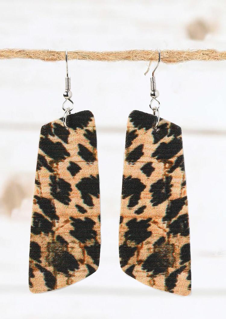 Simple Leopard Alloy Hook Earrings