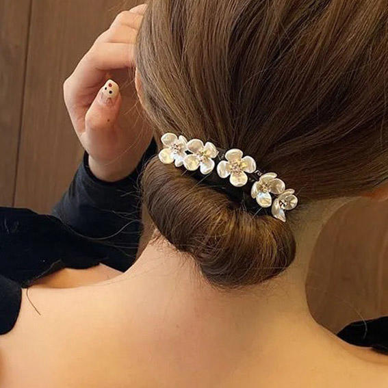 Floral Rhinestone Pearl Hair Braiding Tools