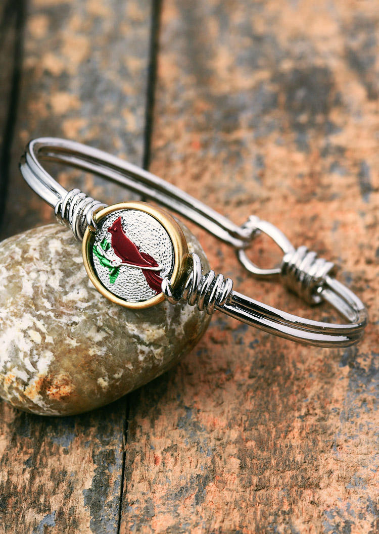 

Hollow Out Alloy Bracelet, Silver, SCM009837